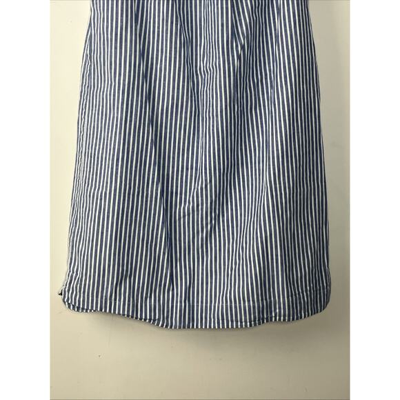 J Crew Striped Off the Shoulder Mini Dress 6 Linen Cotton Blend Nautical Preppy - Picture 4 of 10